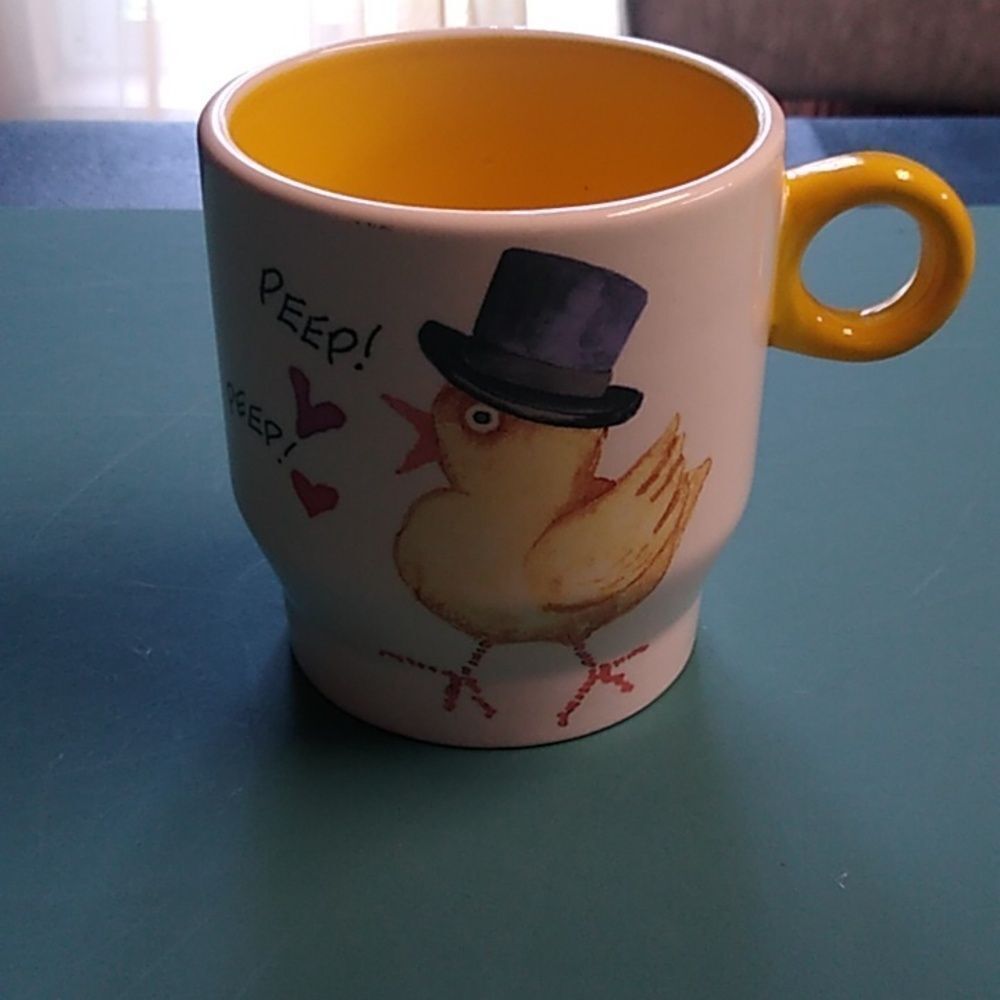 Arlington Designs Yellow Chick Peep! Peep! White/Yellow Mug Cottagecore  Country